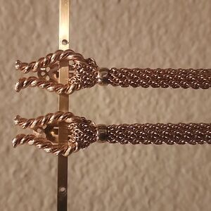 Vintage Horsebit Tassel Clip On Earrings Goldtone Excellent Condition